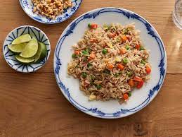 brown rice fried with mixed vegetables